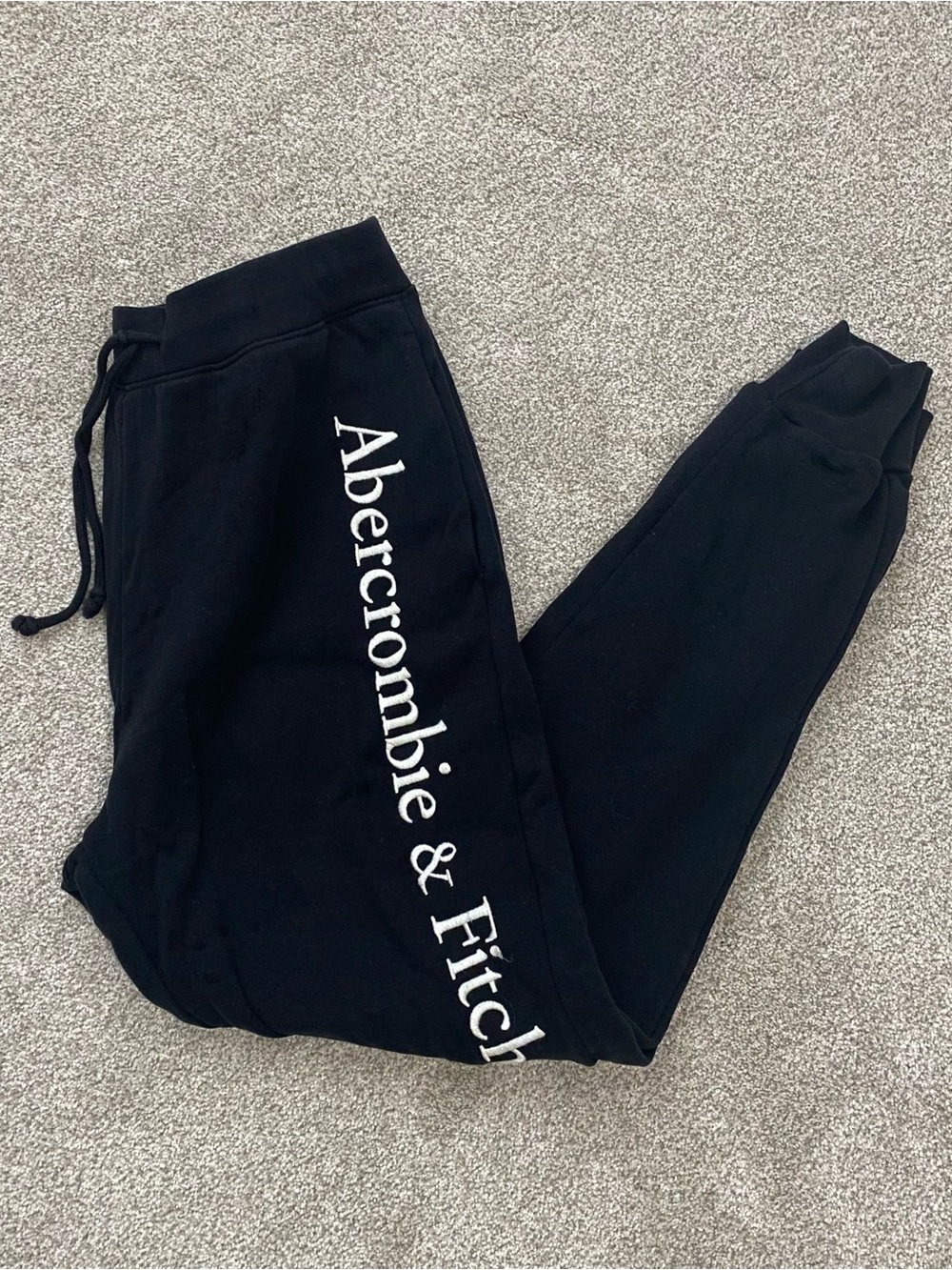 Abercrombie & Fitch Kids Black Sweat Joggers with White Side Logo
